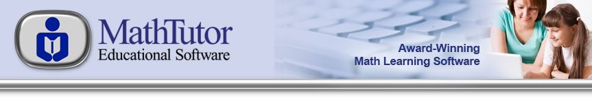 Math educational software featuring interactive math tutorials and math practice and review lessons